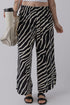 Summer Safari Zebra Stripe Print Flowy Wide Leg Pants